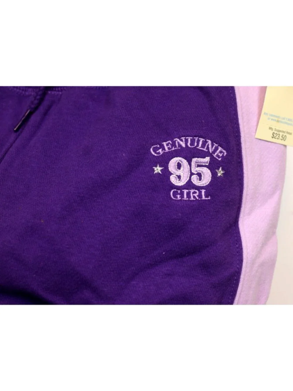 Y2K Oshkosh 2pc Outfit sz M 8-10 Purple Track Suit Hoodie Sweatpants Sporty NEW